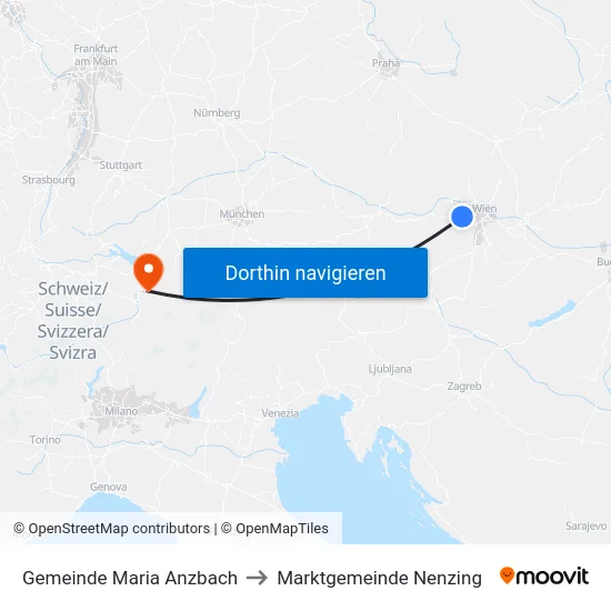 Gemeinde Maria Anzbach to Marktgemeinde Nenzing map
