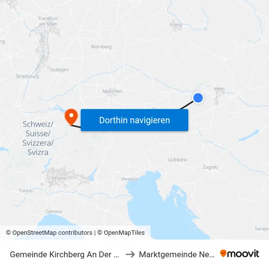 Gemeinde Kirchberg An Der Pielach to Marktgemeinde Nenzing map
