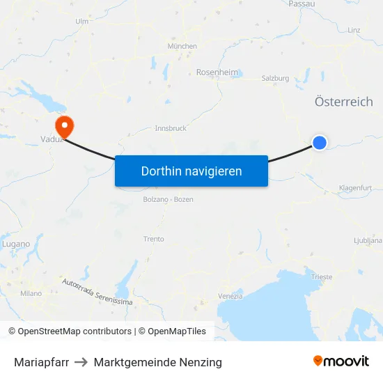 Mariapfarr to Marktgemeinde Nenzing map