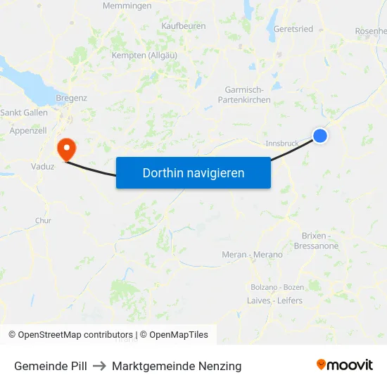 Gemeinde Pill to Marktgemeinde Nenzing map