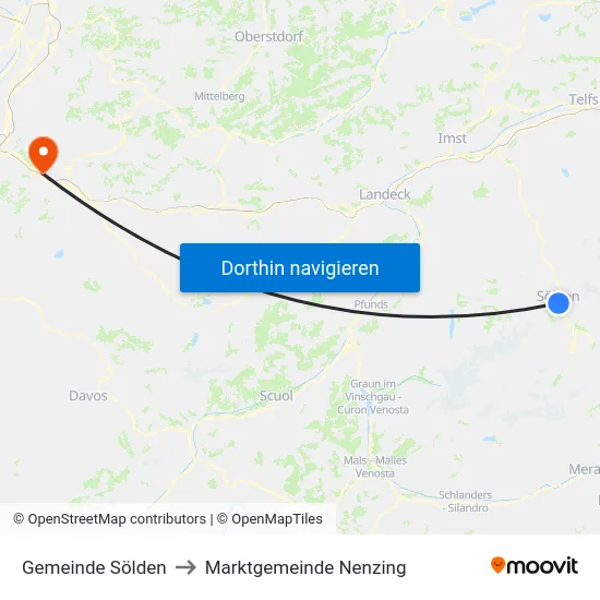 Gemeinde Sölden to Marktgemeinde Nenzing map