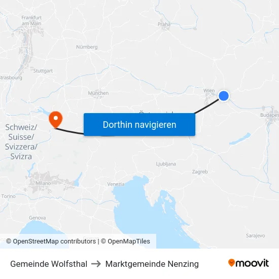 Gemeinde Wolfsthal to Marktgemeinde Nenzing map
