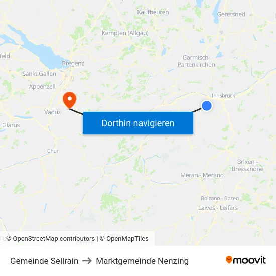 Gemeinde Sellrain to Marktgemeinde Nenzing map