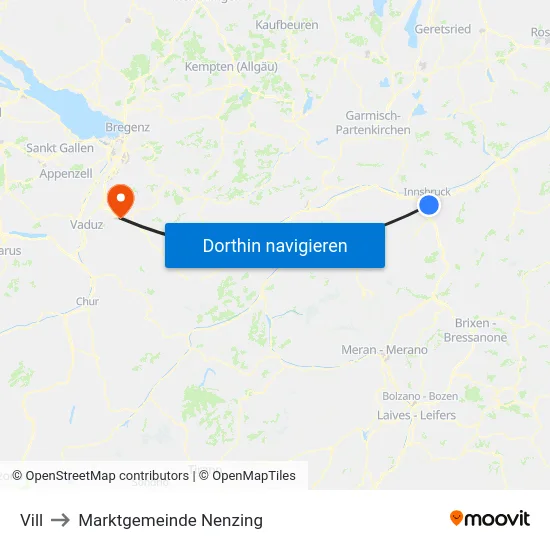 Vill to Marktgemeinde Nenzing map