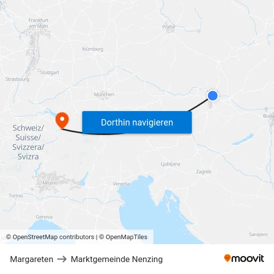 Margareten to Marktgemeinde Nenzing map