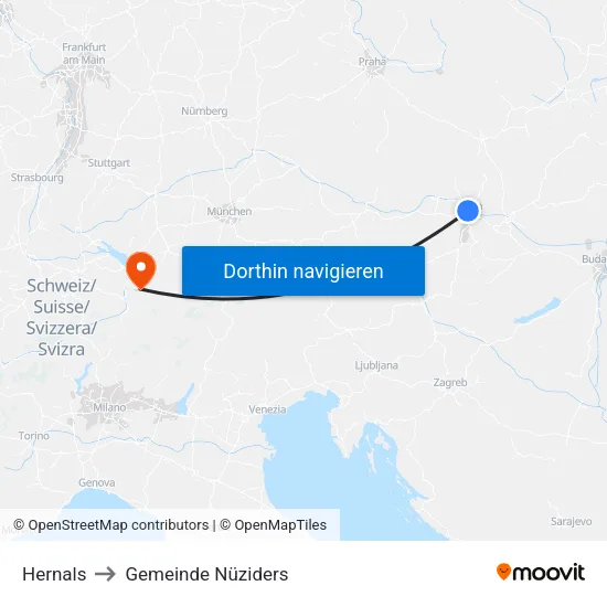Hernals to Gemeinde Nüziders map