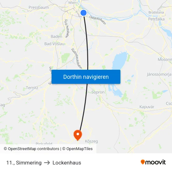 11., Simmering to Lockenhaus map