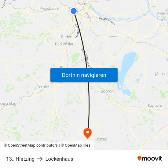 13., Hietzing to Lockenhaus map