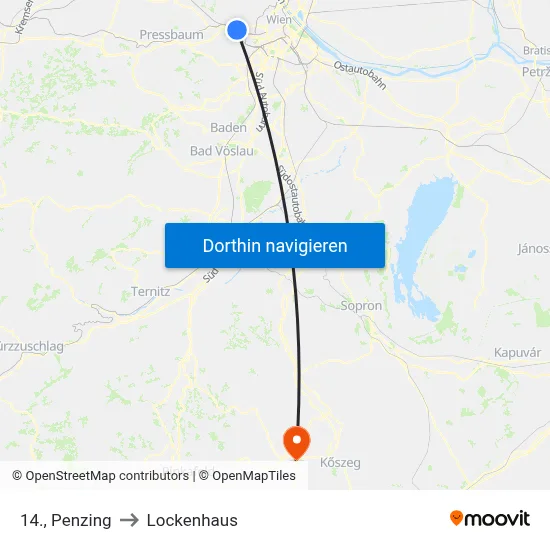 14., Penzing to Lockenhaus map