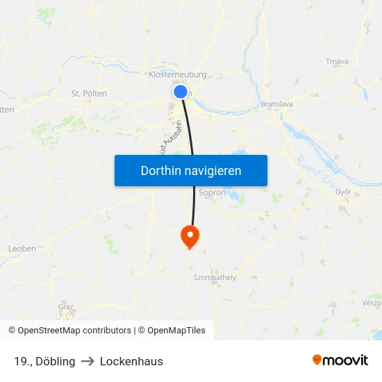 19., Döbling to Lockenhaus map