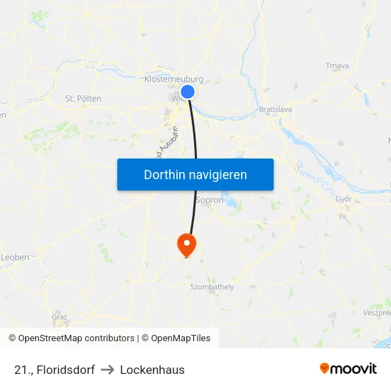 21., Floridsdorf to Lockenhaus map