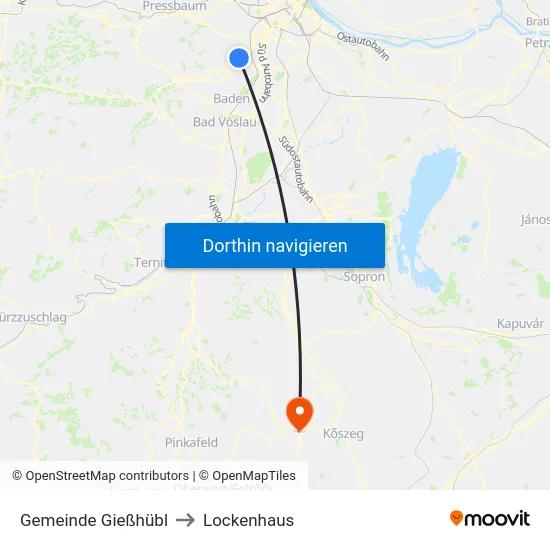 Gemeinde Gießhübl to Lockenhaus map
