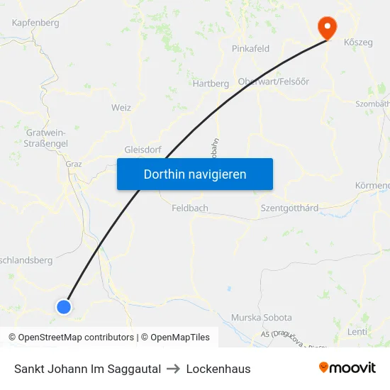 Sankt Johann Im Saggautal to Lockenhaus map