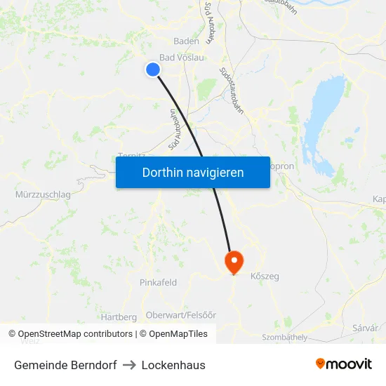 Gemeinde Berndorf to Lockenhaus map