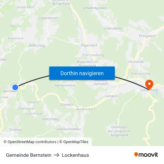 Gemeinde Bernstein to Lockenhaus map
