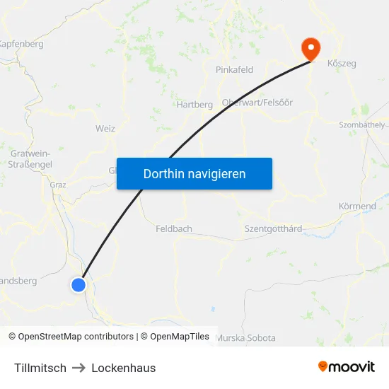 Tillmitsch to Lockenhaus map