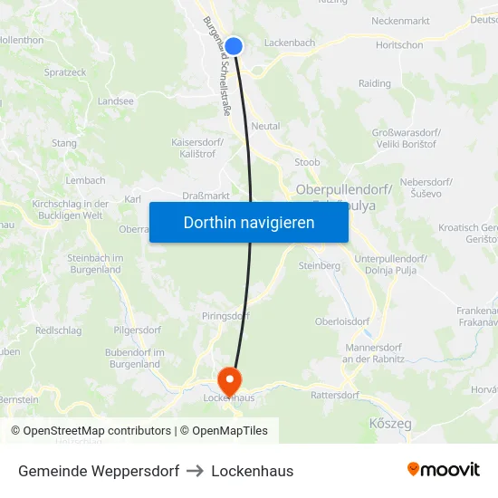 Gemeinde Weppersdorf to Lockenhaus map