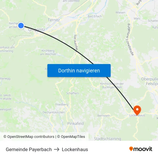 Gemeinde Payerbach to Lockenhaus map