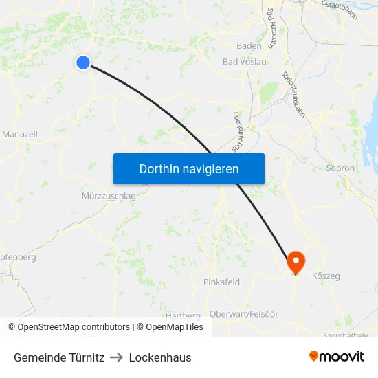 Gemeinde Türnitz to Lockenhaus map