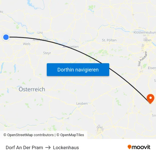 Dorf An Der Pram to Lockenhaus map