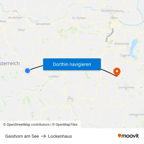 Gaishorn am See to Lockenhaus map