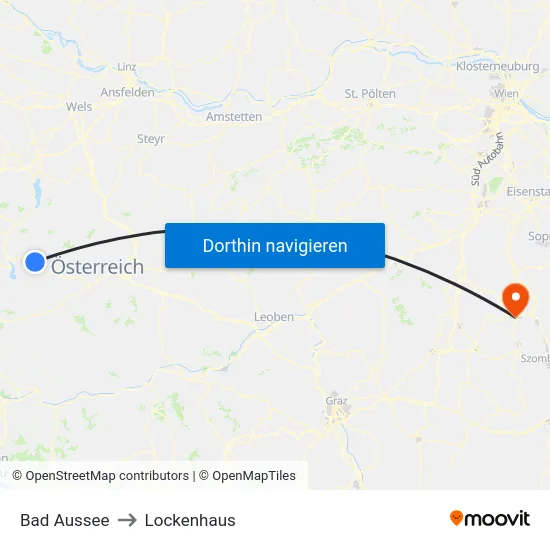 Bad Aussee to Lockenhaus map