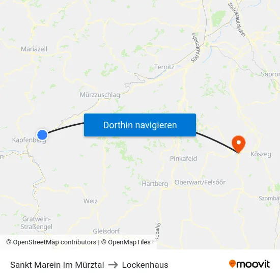 Sankt Marein Im Mürztal to Lockenhaus map