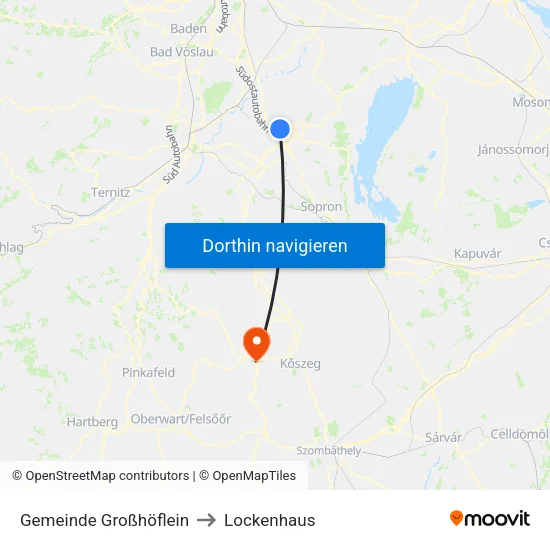 Gemeinde Großhöflein to Lockenhaus map