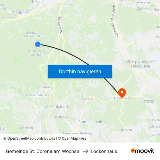 Gemeinde St. Corona am Wechsel to Lockenhaus map