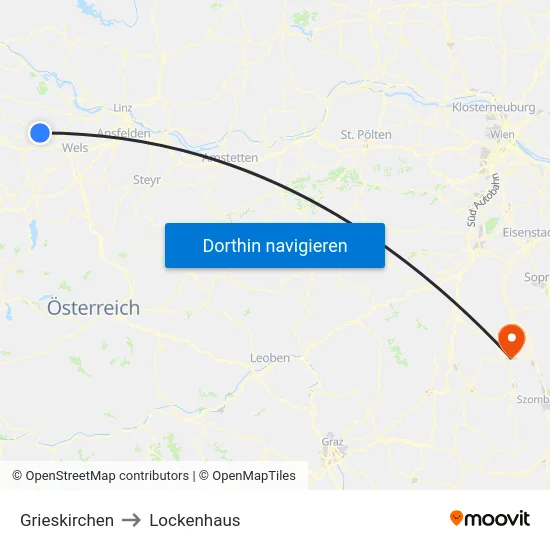 Grieskirchen to Lockenhaus map