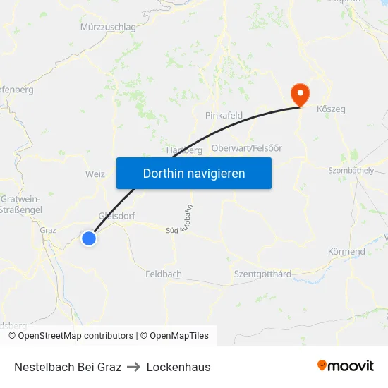 Nestelbach Bei Graz to Lockenhaus map