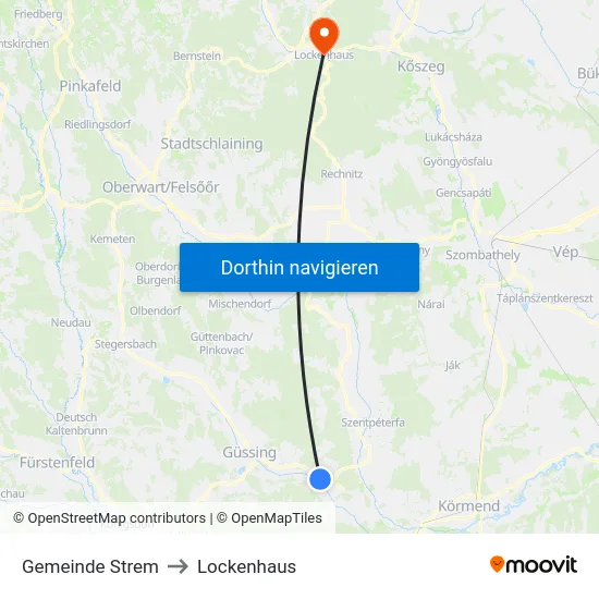 Gemeinde Strem to Lockenhaus map
