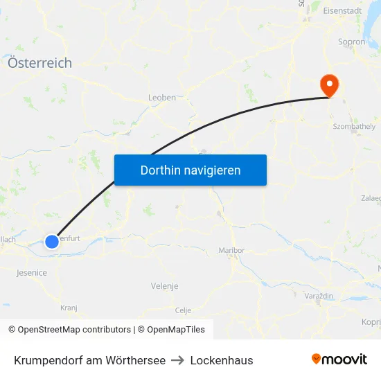 Krumpendorf am Wörthersee to Lockenhaus map