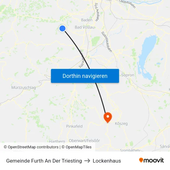 Gemeinde Furth An Der Triesting to Lockenhaus map