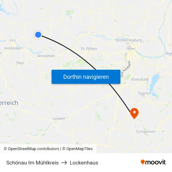 Schönau Im Mühlkreis to Lockenhaus map
