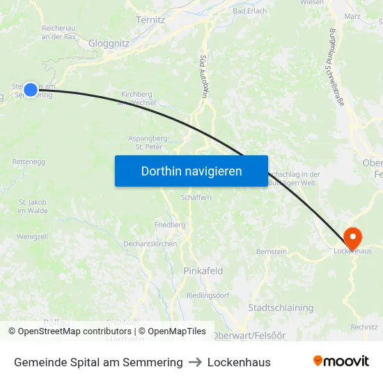 Gemeinde Spital am Semmering to Lockenhaus map