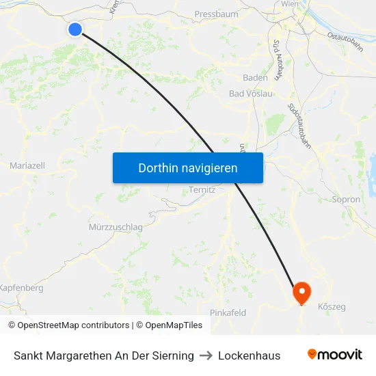 Sankt Margarethen An Der Sierning to Lockenhaus map