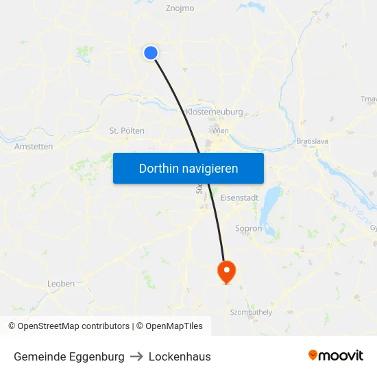 Gemeinde Eggenburg to Lockenhaus map