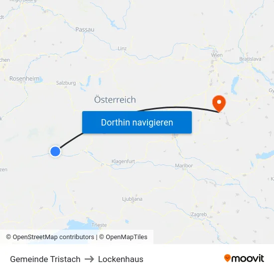Gemeinde Tristach to Lockenhaus map