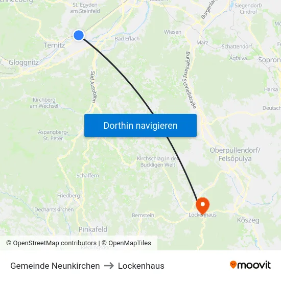 Gemeinde Neunkirchen to Lockenhaus map