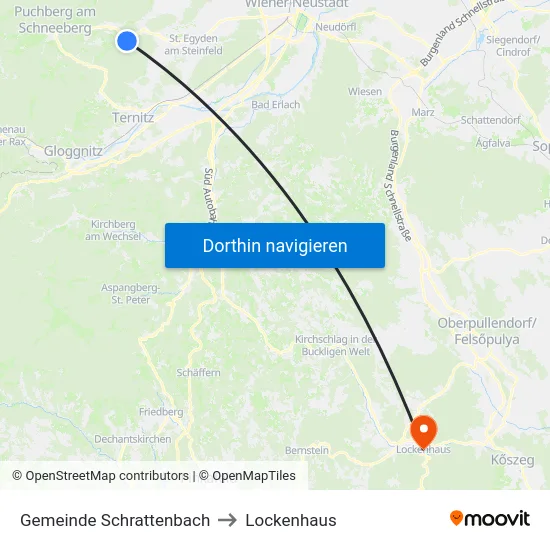 Gemeinde Schrattenbach to Lockenhaus map