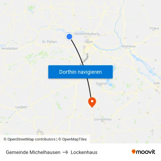 Gemeinde Michelhausen to Lockenhaus map