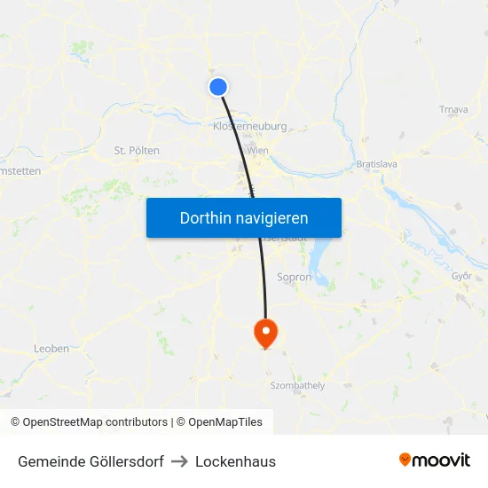 Gemeinde Göllersdorf to Lockenhaus map