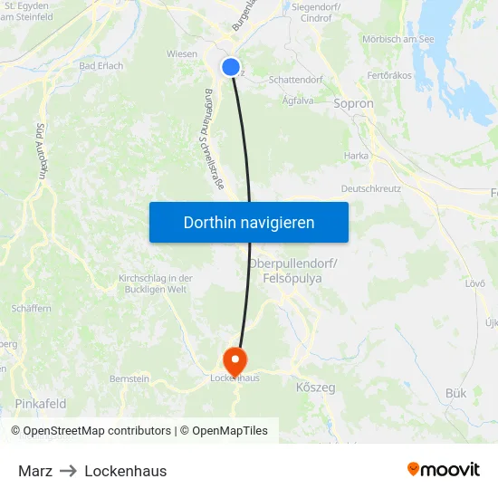 Marz to Lockenhaus map