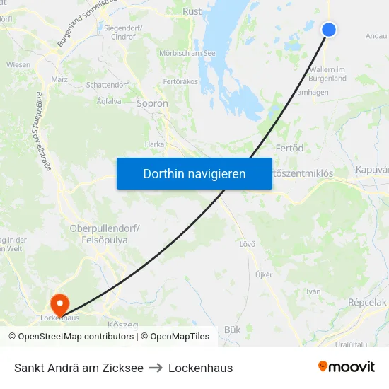 Sankt Andrä am Zicksee to Lockenhaus map