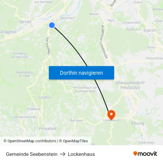 Gemeinde Seebenstein to Lockenhaus map