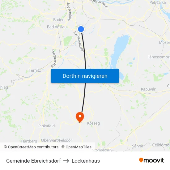 Gemeinde Ebreichsdorf to Lockenhaus map