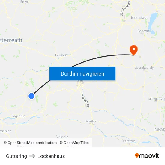 Guttaring to Lockenhaus map