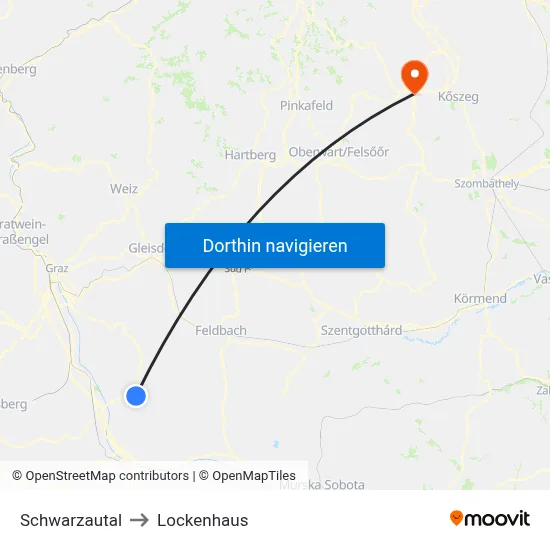 Schwarzautal to Lockenhaus map