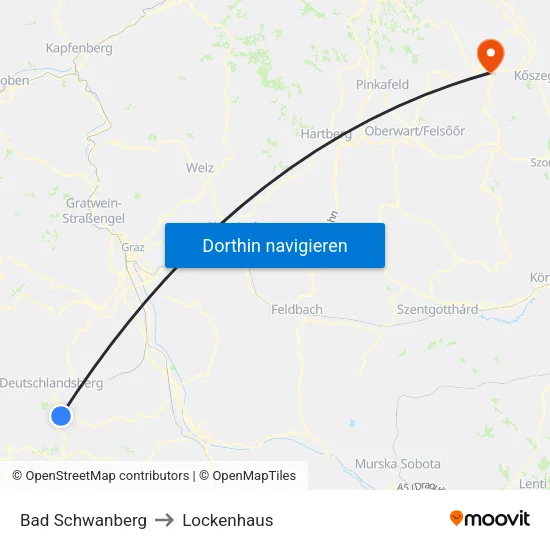 Bad Schwanberg to Lockenhaus map